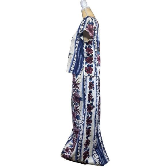 Hilo Hattie's Red White Blue 2pc Rayon Cotton Floral Skirt and Blouse Set - Picture 4 of 8